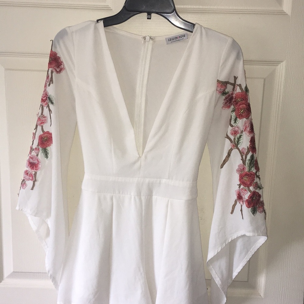 Fashion Nova white floral romper